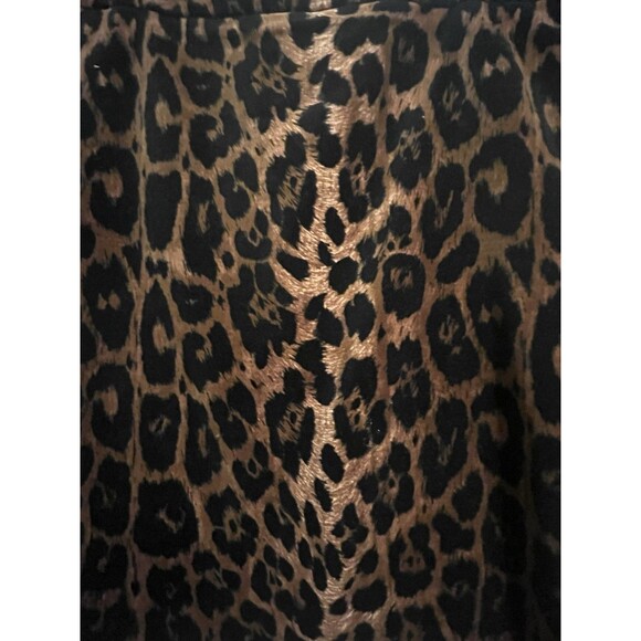 Talbots Women's Leopard Print Pencil Skirt Size Cotton Black Career Skirt 14 - Picture 3 of 4